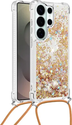 Produktbild von Samsung Galaxy S26 Ultra Hülle - Coverup Liquid Glitzer Back Cover mit Handykette - Gold