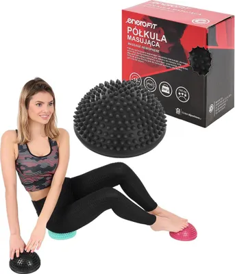Produktbild von Enero Fit Sensorik-Halbkugel mit Noppen – Balance- und Massagekissen Ø 16 cm, Schwarz – Akupressur, Fußmassage & Reha-Training, belastbar bis 100 kg