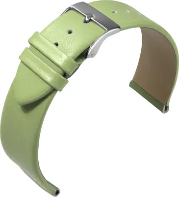 Produktbild von Eulit Nappa Fashion Uhrenarmband Kalbsleder pastellgrün hautfreundlich, Stegbreite:20mm, Schließe:Silbern