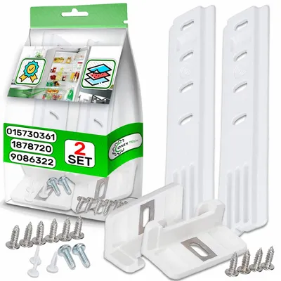 Montageset für Kühlschrank-Türschienen, 2-teilig, Kunststoff, weiß