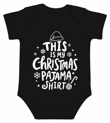 Productafbeelding van Dit is mijn kerstpyjama, grappig kerstpyjama voor baby's, zwart, maat 6/12 maanden
