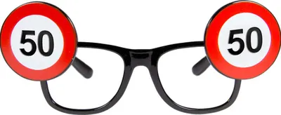 Produktbild von 50. Geburtstag Verkehrsschild Brille