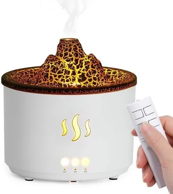 Zdjęcie produktu dla Ultrasoniczny nawilżacz powietrza, pojemność 400 ml, nawilżacz powietrza z funkcją aromaterapii, timerem i pilotem, dyfuzor do olejków eterycznych do użytku w domu, biurze, sypialni, podczas zajęć jogi lub w spa, kolor biały