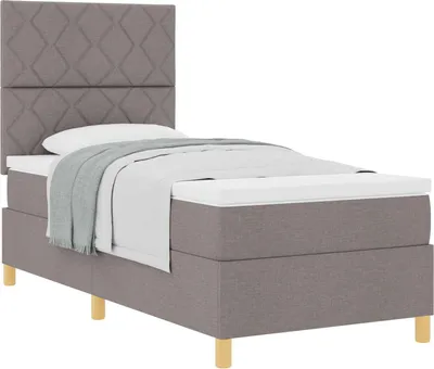 Produktbild von Boxspringbett mit Matratze Taupe 100 x 200 cm Stoff