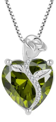 Productafbeelding van Hartvormige Hanger met Geboortesteen 925 Sterling Zilver