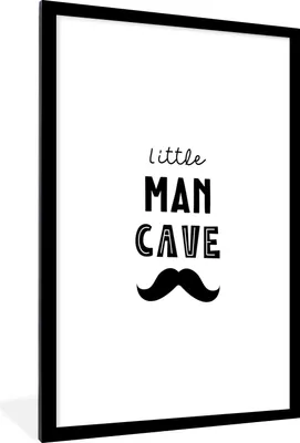Produktbild von MuchoWow® Gerahmtes Poster Zitate - Kleine Männerhöhle - Sprichwörter - Jungen - Kind 60x90 cm - Poster mit Schwarzem Bilderrahmen Wandposter Rahmen Foto Bilder - Dekoration - Wandposter Wohnzimmer - Hochwertig