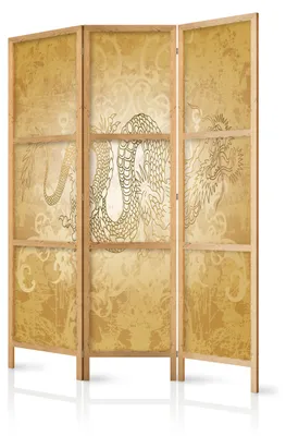 Produktbild von Muralo Japanischer PARAVENT 3-teilig Raumteiler klappbar PREMIUM-Vliesleinwand JAPANISCHER DRACHE für Schlafzimmer 135cmx172cm