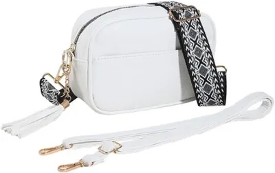Imagen del producto de Bolso bandolera para mujer, mini, de cuero sintético (PU). Bolso tipo bandolera. Correa de hombro ajustable. Elegante bolso de mano. Dimensiones: 20 x 7 x 14 cm. Bolso bandolera