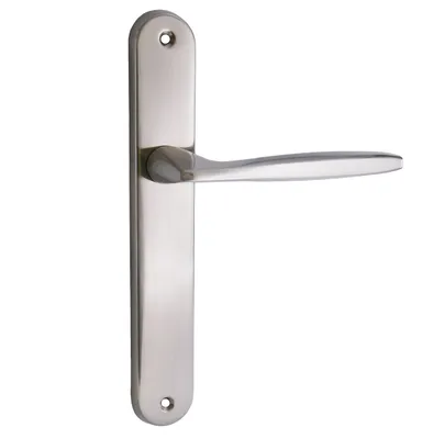 Produktbild von Domino Türgriff MIA M9 Blind Drückergarnitur Langschild für Zimmertür, Bürotür, Kellertür, Innentür, L-Form, Aluminium Nickel Türdrückergarnitur