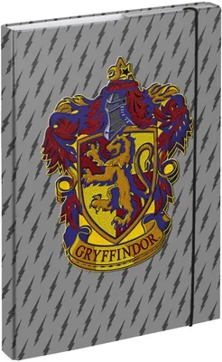 Produktbild von Heftbox für Schulranzen A4 - Sammelmappe für Kinder mit Gummiband und Innenklappen - Heftmappe, Sammelbox mit Gummizug für Jungen (Harry Potter Gryfindor Wappen)