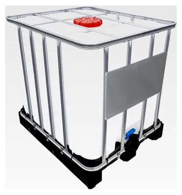 Produktbild von 1000l IBC Container mit UN-Zulassung DN225/50 auf PE-Palette neu
