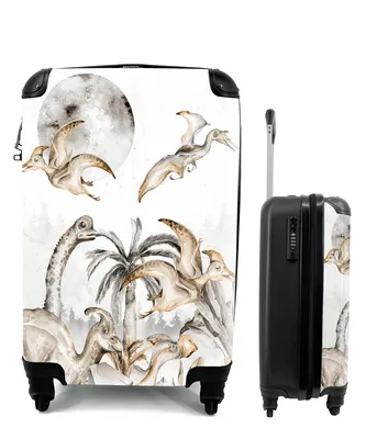 Produktbild von MuchoWow® Koffer Handgepäck Trolley Rollkoffer Kleine Reisekoffer mit 4 Rollen - Dinosaurier - Dschungel Dekoration - Kinder - Kinder - Kinder - Cabin Size < 55x40x23 cm & 55x40x20 cm - Kinderkoffer - Kabinenkoffer - Boardgepäck - Reise-Box - Reisekoffer - Reisegepäck - Koffer mit Bild - Trolley für Kinder