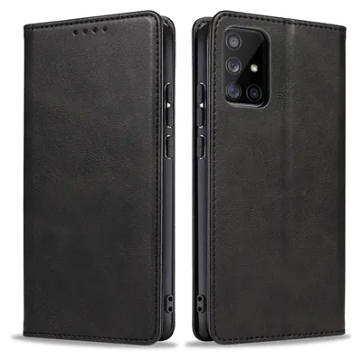 Produktbild von Handyhülle für Samsung Galaxy A51 Kunstleder Flip Cover Hülle Klapphülle Case Kartenfach Farbe: Schwarz