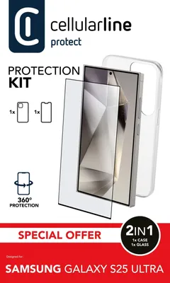 Immagine prodotto di Kit di protezione CellularLine per Samsung S25 Ultra (61027)