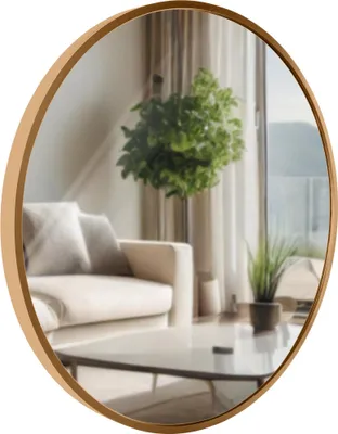 Produktbild von CLP Wandspiegel Elsie rund in 4 Größen, für Wohnzimmer, Schlafzimmer oder Bad gold matt Größe M