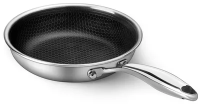 Image de Omgoods - Poêle - Adaptée aux plaques à induction - Sans PFOA - 20 cm - Revêtement antiadhésif - Acier inoxydable - Idéale pour les œufs et plus encore