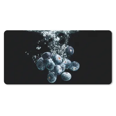 Produktbild von MuchoWow® Mauspad Mousepad Blaubeeren - Obst - Beeren - Stillleben - Wasser - Schwarz 60x30 cm - Mousepads - Maus Mat - Pad - Mausunterlage - Nachhaltig