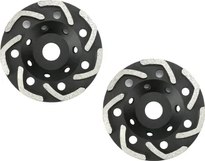 Produktbild von 2x Trade-Shop Diamant Schleifteller / Schleiftopf 125 x 22,23mm V-Segmente kompatibel mit Einhell Hitachi Milwaukee Betonschleifer Sanierungsfräse Flex