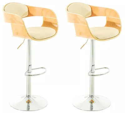 Produktbild von In And OutdoorMatch Luxus Barhocker Tina – Braun – Chrom – Modernes Design – 2er Set – Rückenlehne – Fußstütze – Für Küche und Bar – Gepolsterte Sitzfläche – Kunstleder
