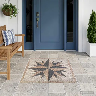 Produktbild von Möbel Mosaikfliesen Windmuster Mehrfarbig 120 x 120 cm Marmor - Terrassenfliesen &22352