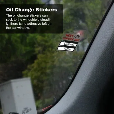 Productafbeelding van Olieveranderingsstickers, verwijderbare herinneringsstickers voor ramen zonder resten, service-herinneringslabels, auto, 100 stuks per rol