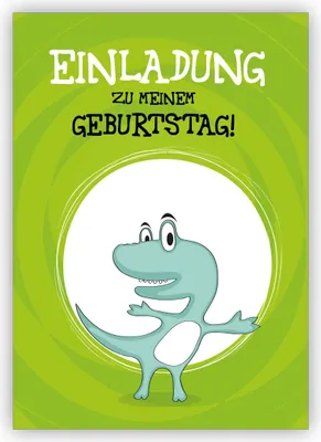 Produktbild von Süße Kindergeburtstag Einladungskarte mit Dinosaurier: Einladung zu meinem Geburtstag!