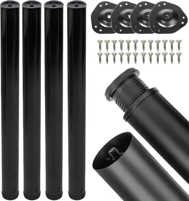 Produktbild von Höhenverstellbare Tischbeine aus Metall für Schreibtische, 710 mm, Schwarz