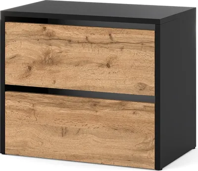 Zdjęcie produktu dla Szafka Na Buty Loft Do Przedpokoju Pojemna Uchylna 2 Drzwi Czarny Wotan