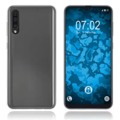 Produktbild von PhoneNatic Case kompatibel mit Samsung Galaxy A50 - Crystal Clear Silikon Hülle transparent + 2 Schutzfolien