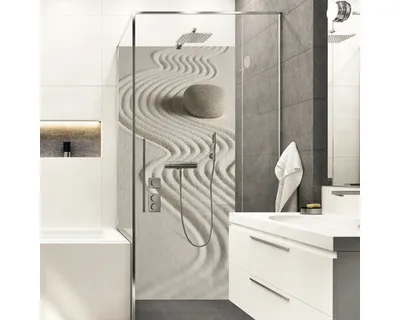 Produktbild von Duschrückwand mySpotti Shower Zen Steine Sand 255 x 100 cm SH-255100-1395-HB