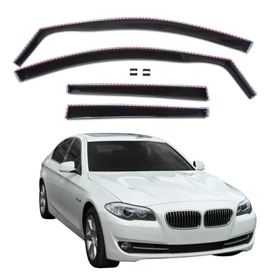Produktbild von J&J AUTOMOTIVE | GP Windabweiser Für BMW 5 Series F10 2009-2017 4tlg, GP Regenabweiser, Schwarz, Getönt, Aerodynamisch, Einfache Montage, Befeistigung mit Clips