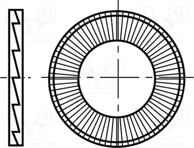 Produktbild von 10x Unterlegscheibe M10 innengezahnt,außengezahnt D=16,6mm 5518314 Unterlegscheiben