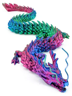 3D-Drache 60 cm, beweglich, Regenbogen-Farbverlauf, Fidgetspielzeug
