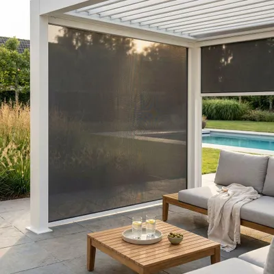Immagine prodotto di Milani Home - laterale in textilene per pergola bioclimatica, 270 x 238 x 8,3 cm, antracite