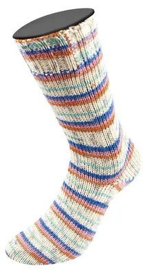 Produktbild von Lana Grossa - Meilenweit 6-fach 150g Alpaca Print 1104 blau flieder orange weiß türkisgrün hellgrau