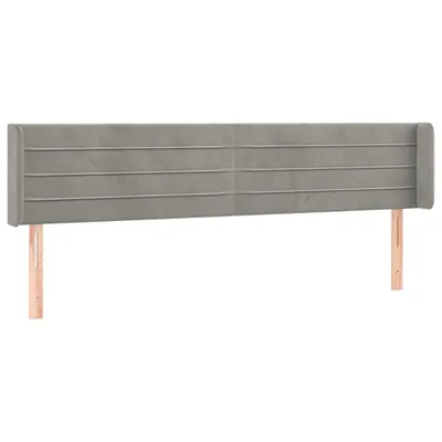 Produktbild von vidaXL Kopfteil mit Ohren Hellgrau 183x16x78/88 cm Samt