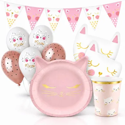 Produktbild von Katzen Partyset Kindergeburtstag Party Deko Geburtstag Dekoration 30 tlg.