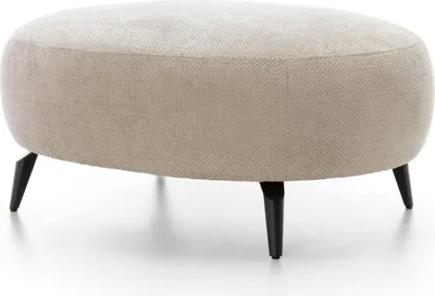 Produktbild von FURNLUX Hocker Amalfi Beige Und Schwarz 100cm / Hauptfarbe: Beige / Abmessungen: 100 x 43 x 80 cm