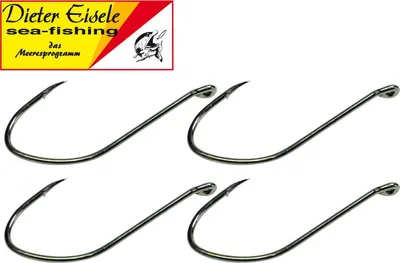 Produktbild von Dieter Eisele Kohlenstoffstahl Naturköder Haken - 4 Angelhaken, Größe:10/0