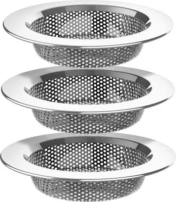 Produktbild von Stahl-Gootsteinfilter für Waschmaschine - Set aus 3 - 4,4 Zoll/11,2 cm Außendurchmesser - 3 Zoll/7,6 cm Innendurchmesser