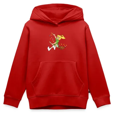 Produktbild von Spreadshirt Bibi Blocksberg Fliegt Auf Kartoffelbrei Kinder Premium Hoodie, 134/140 (8 Jahre), Rot