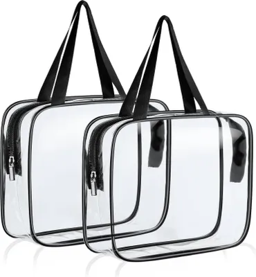 Zdjęcie produktu dla Aucuu Toiletry Bag Transparent 2 pcs Kosmetyczka wodoodporna z atestem TSA