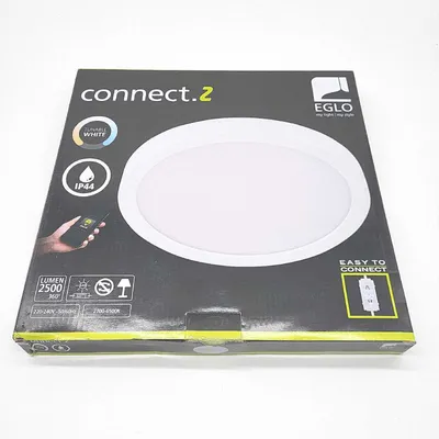 Produktbild von EGLO connect.z Smart-Home LED Bad-Deckenlampe Fueva-Z, Ø 28,5 cm, ZigBee, App und Sprachsteuerung, Lichtfarbe, dimmbar, Alu Aufbauleuchte weiß, IP44