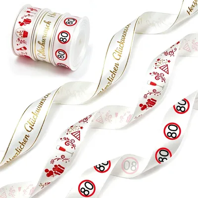 Produktbild von Set mit 3 Geschenkbandrollen mit einem Motiv zum Geburtstag