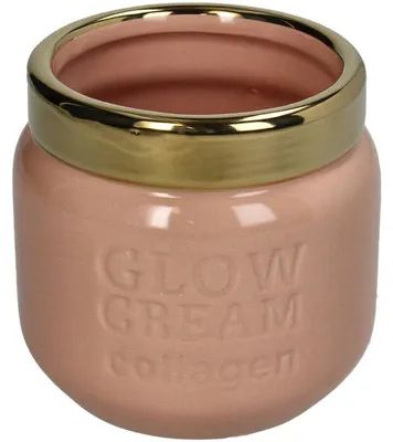 Imagen del producto de Colección HD, maceta "Blumentopf Glow", crema de colágeno, porcelana fina, color rosa, 10,2 x 10,2 x 9,7 cm