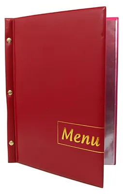 Produktbild von 1x Speisekarte (PVC) "Menu" weinrot 8 Seiten A5