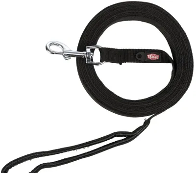 Image de Laisse à traîner TRIXIE M–L, 5 m, 20 mm, noire, pour chiens de taille moyenne à grande