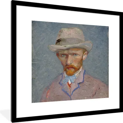 Produktbild von MuchoWow® Gerahmtes Poster Selbstporträt - Vincent van Gogh 40x40 cm - Poster mit Schwarzem Bilderrahmen Wandposter Rahmen Foto Bilder - Poster - Plakat im Rahmen
