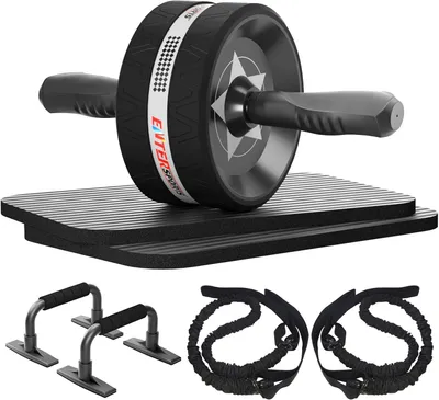 Obrázok produktu pre Abdominal Roller 6-in-1 tréningová súprava, pre domáce cvičenie, s posilňovacou gumou a podložkou