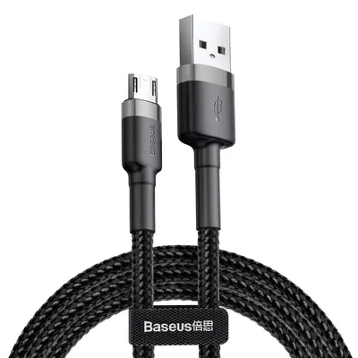 Produktbild von Baseus Cafule Micro-USB-Kabel – 1,5 A – 2 m – Grau und Schwarz
